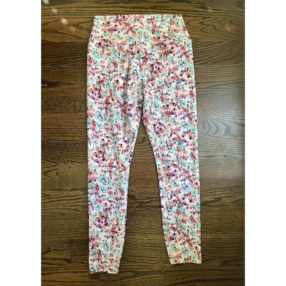 RBX Pink Floral Peached Tech Flex Crop Leggings Sz S